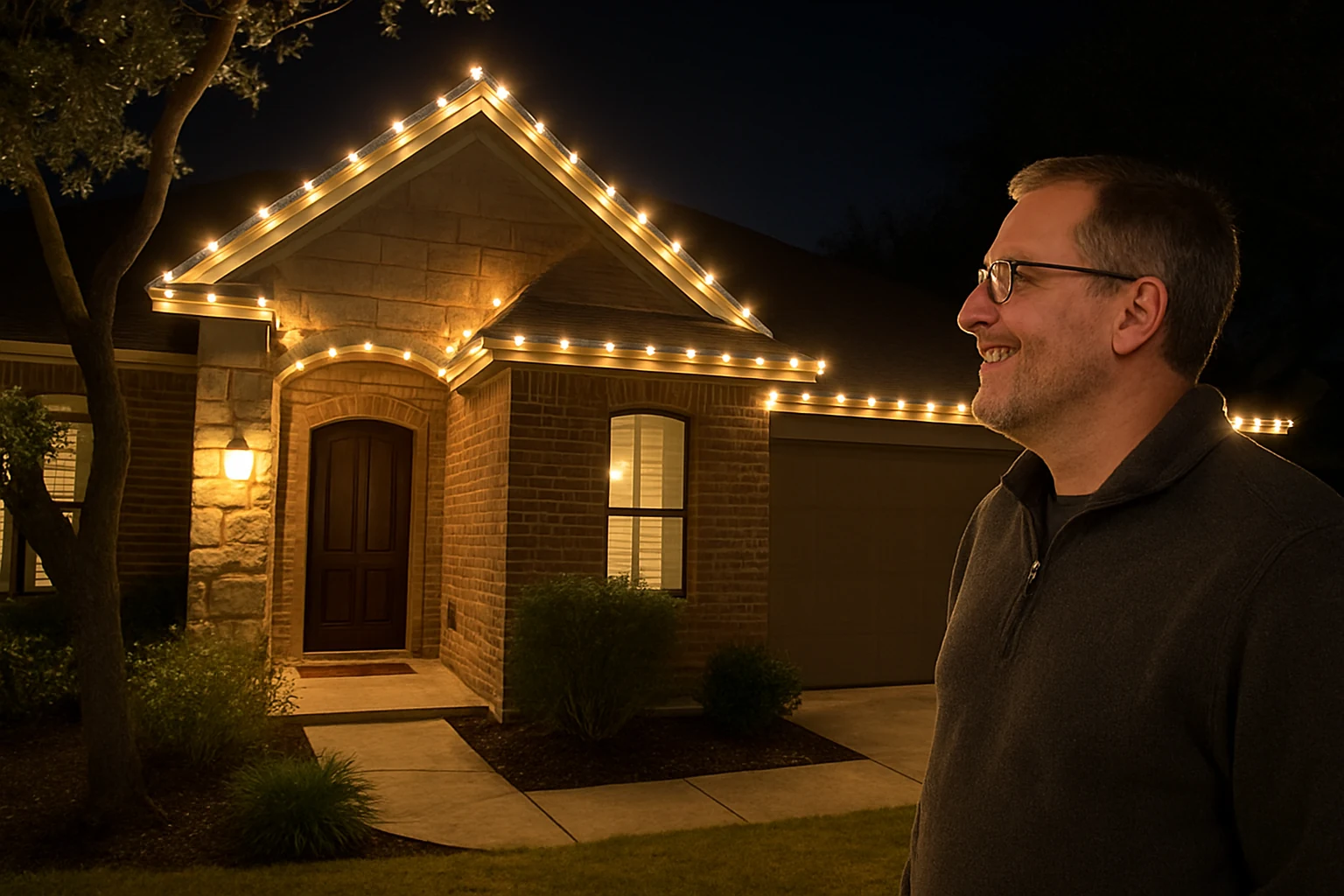 Exterior Christmas Light specialist serving a Bear Creek property